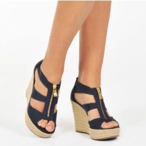 Black Michael kors wedge heels size 7